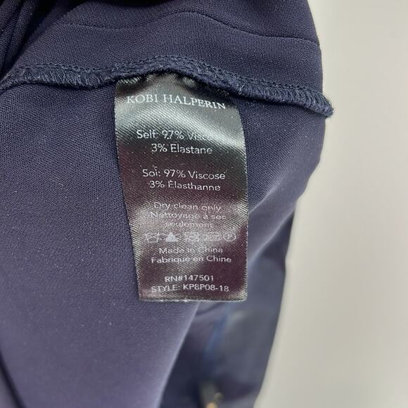 Kobi Halperin Women's High Waisted Flat Front Ankle Pants - Navy - Large - Picture 6 of 9